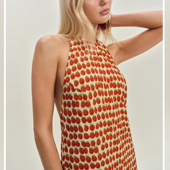Reformation Avielle Dress in Fresh Tomatoes - Picture 4 of 6